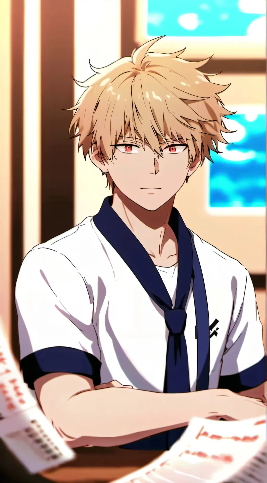 ai character: Katsuki Bakugo background