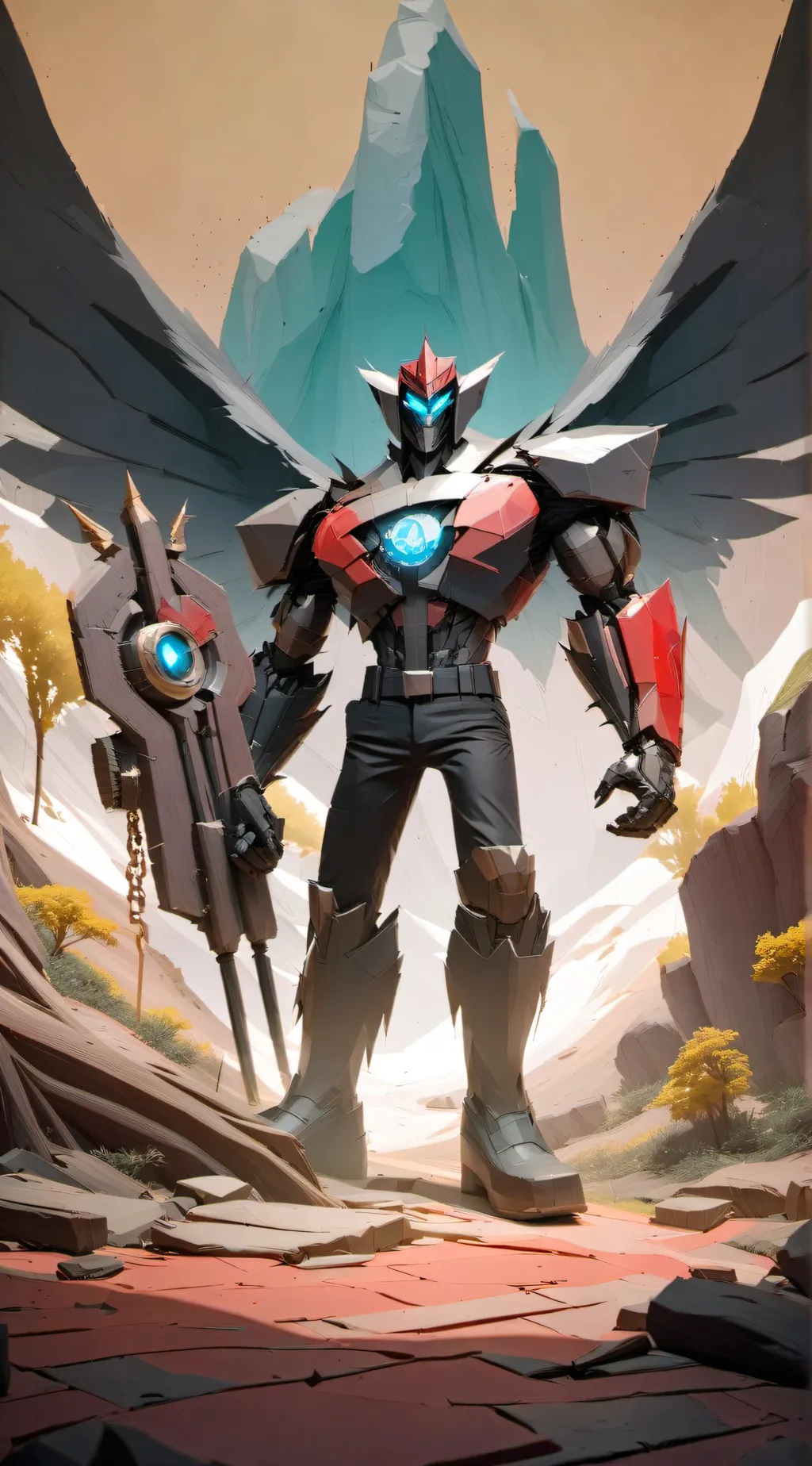 ai character: HH and transformer background