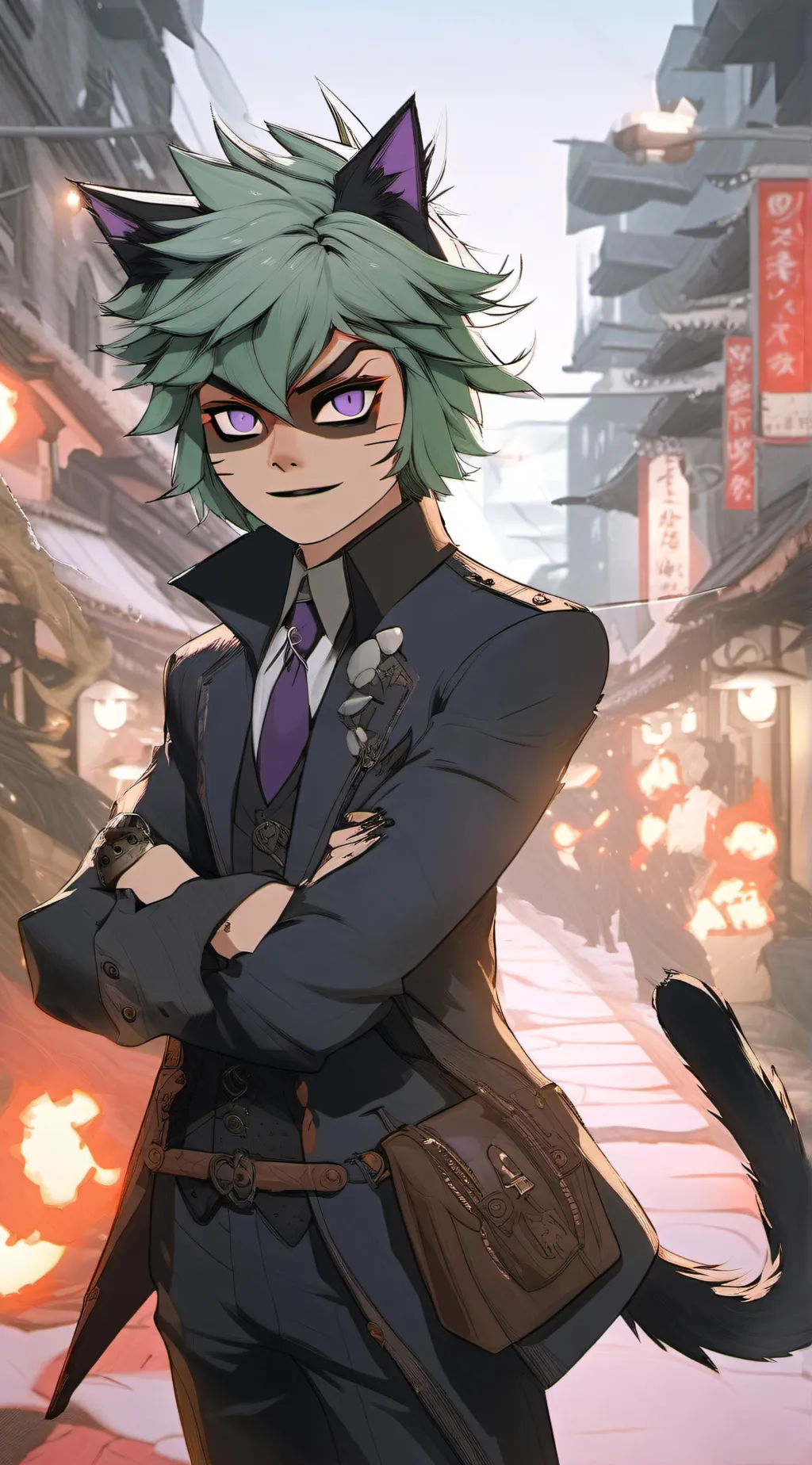 ai character: Claw noir  background