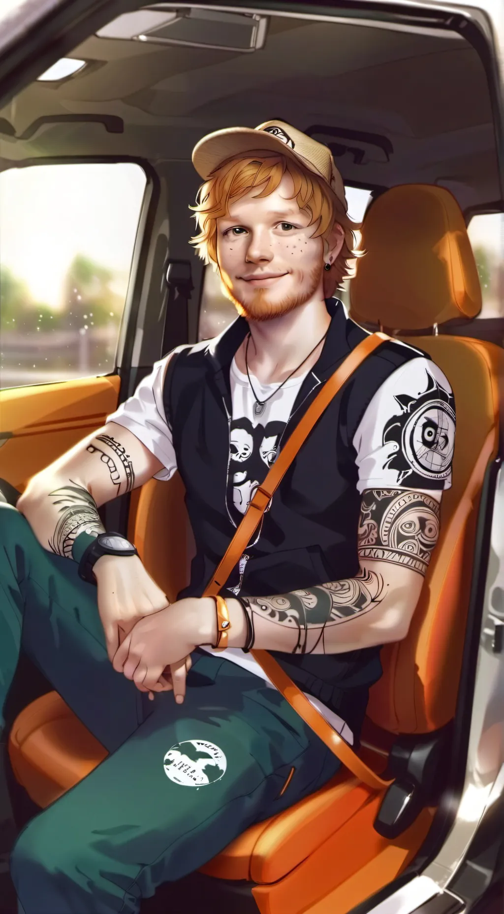 ai character: Ed sheeran  background