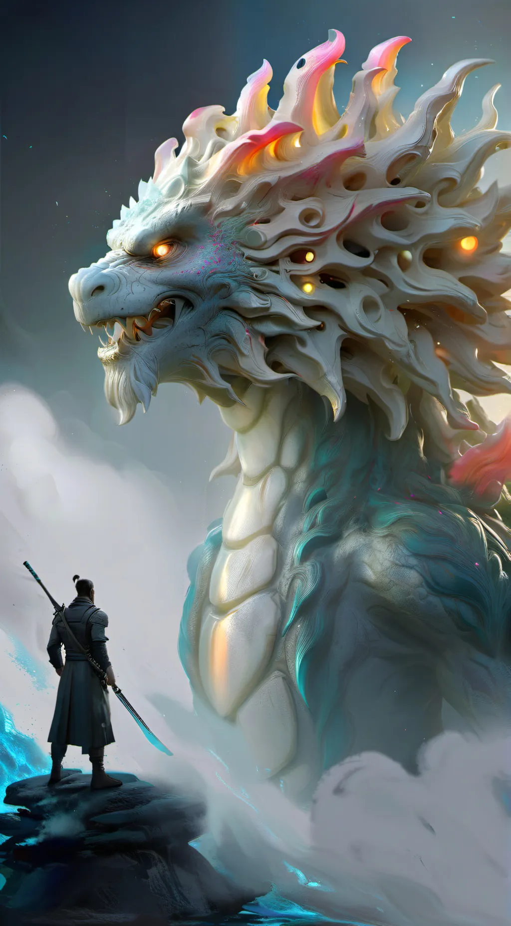 ai character: godzilla girl background