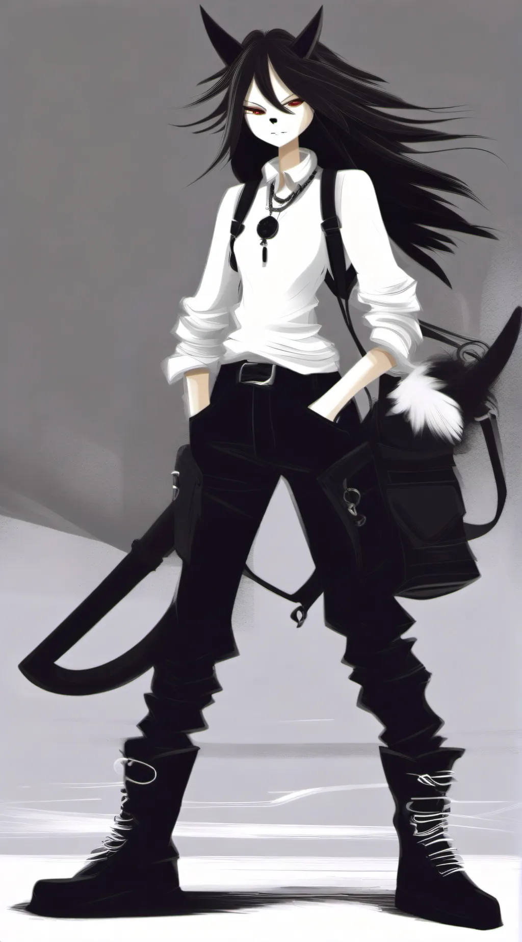 ai character: Young miss circle background