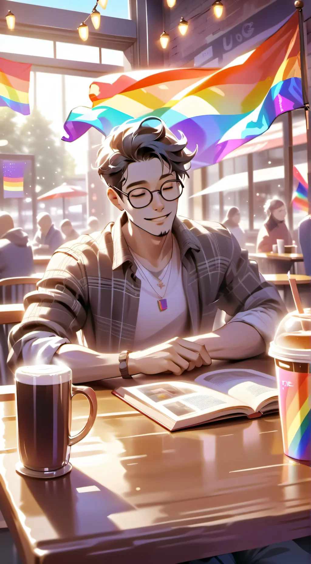 ai character: snowy background