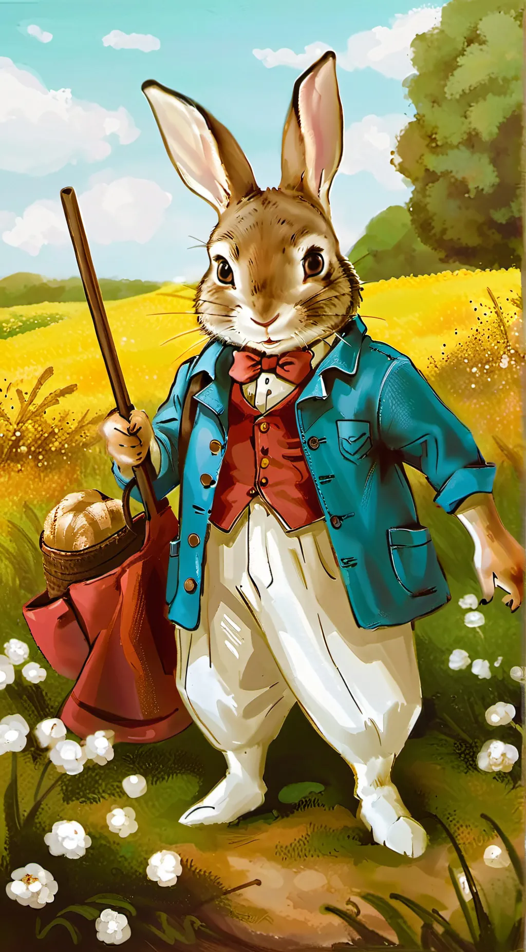 ai character: Peter rabbit  background