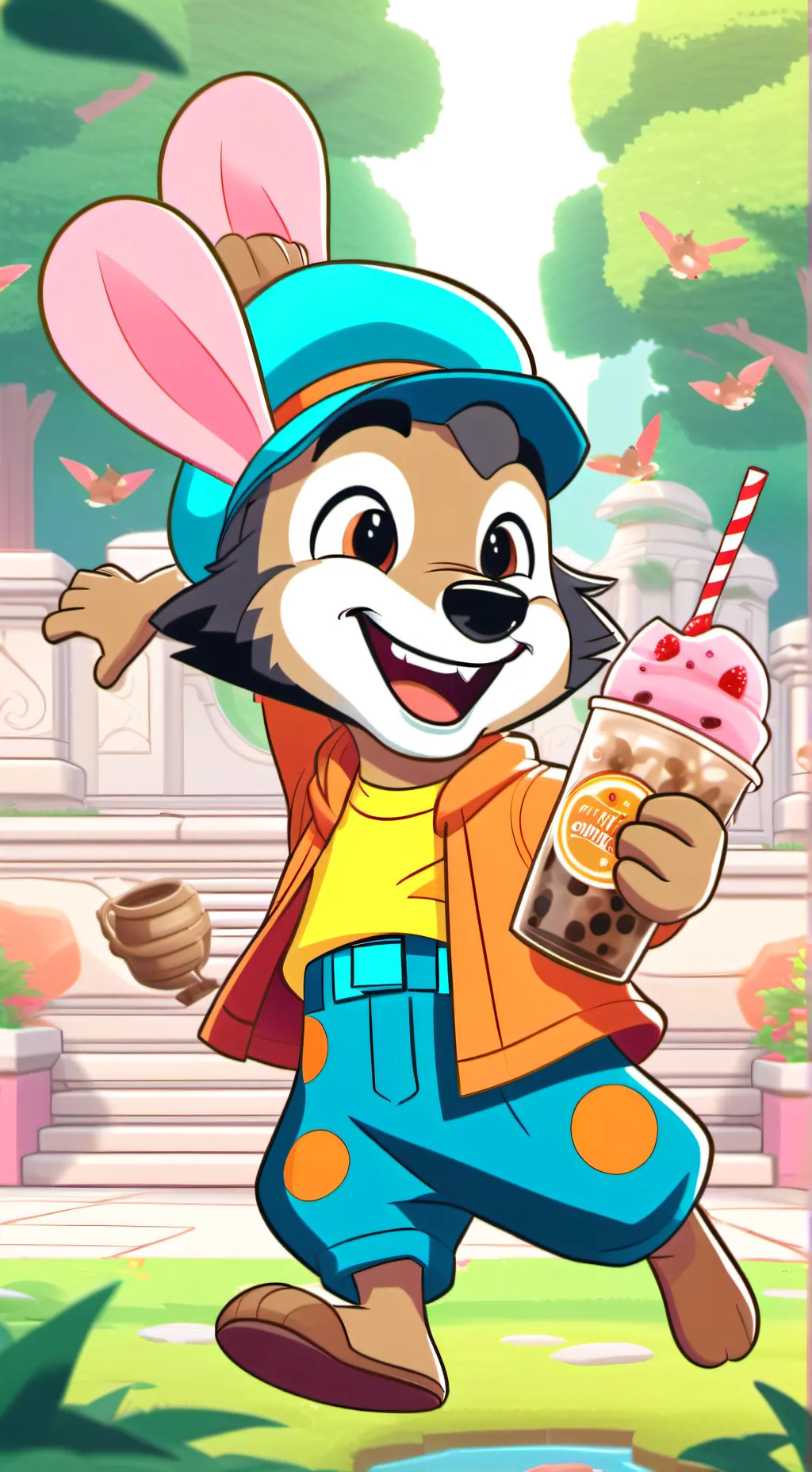 ai character: smiling critters  background