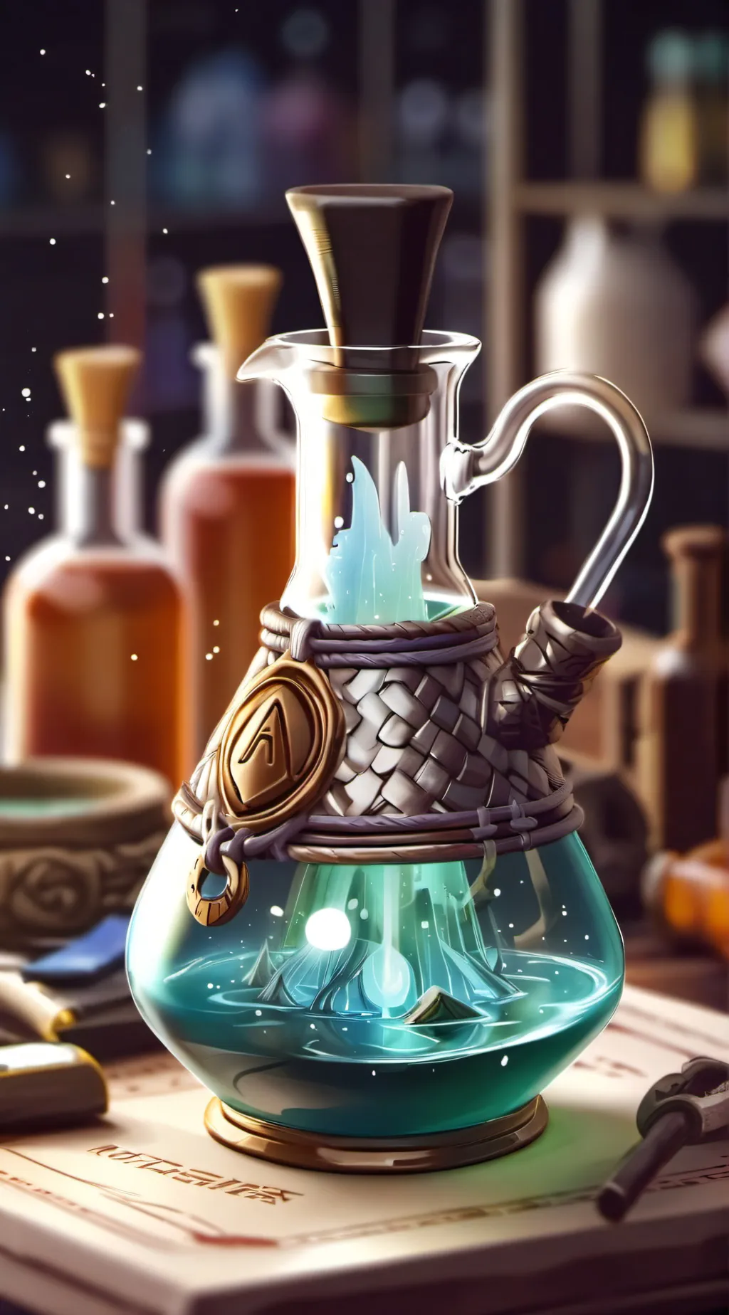 ai character: pregnancy potion  background