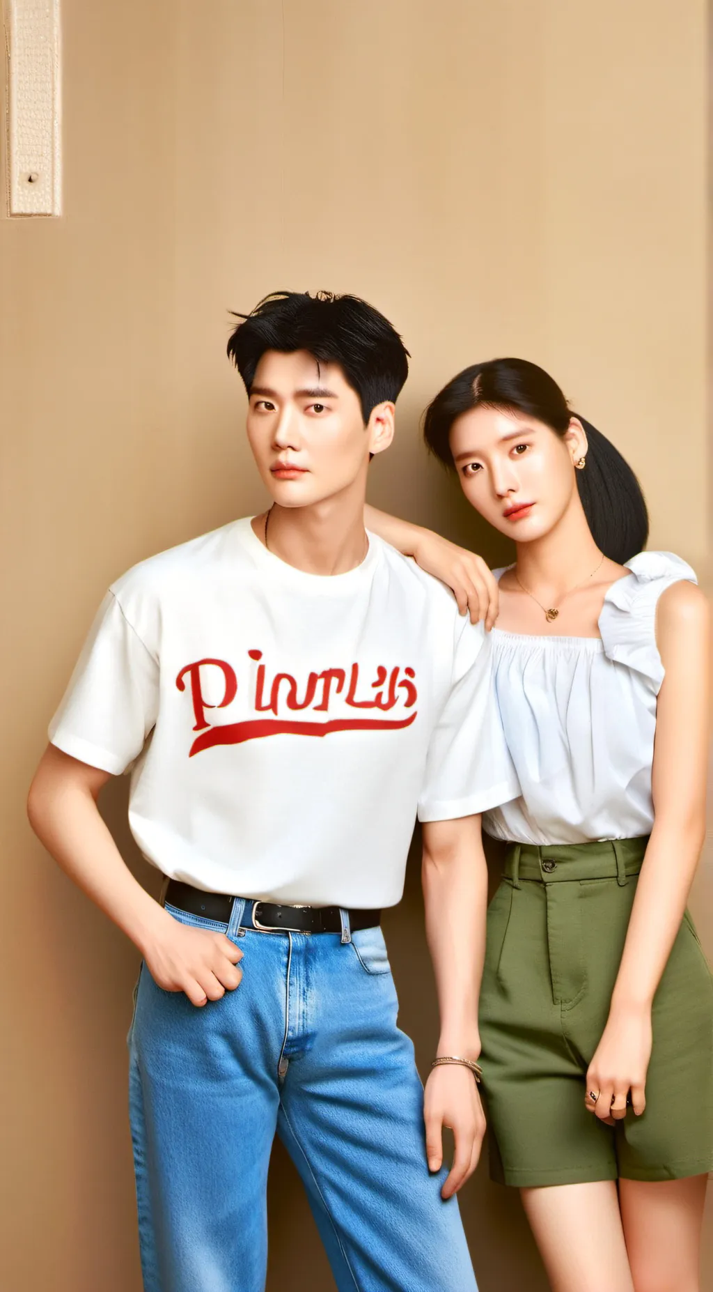 ai character: IU and LeeJongsuk background