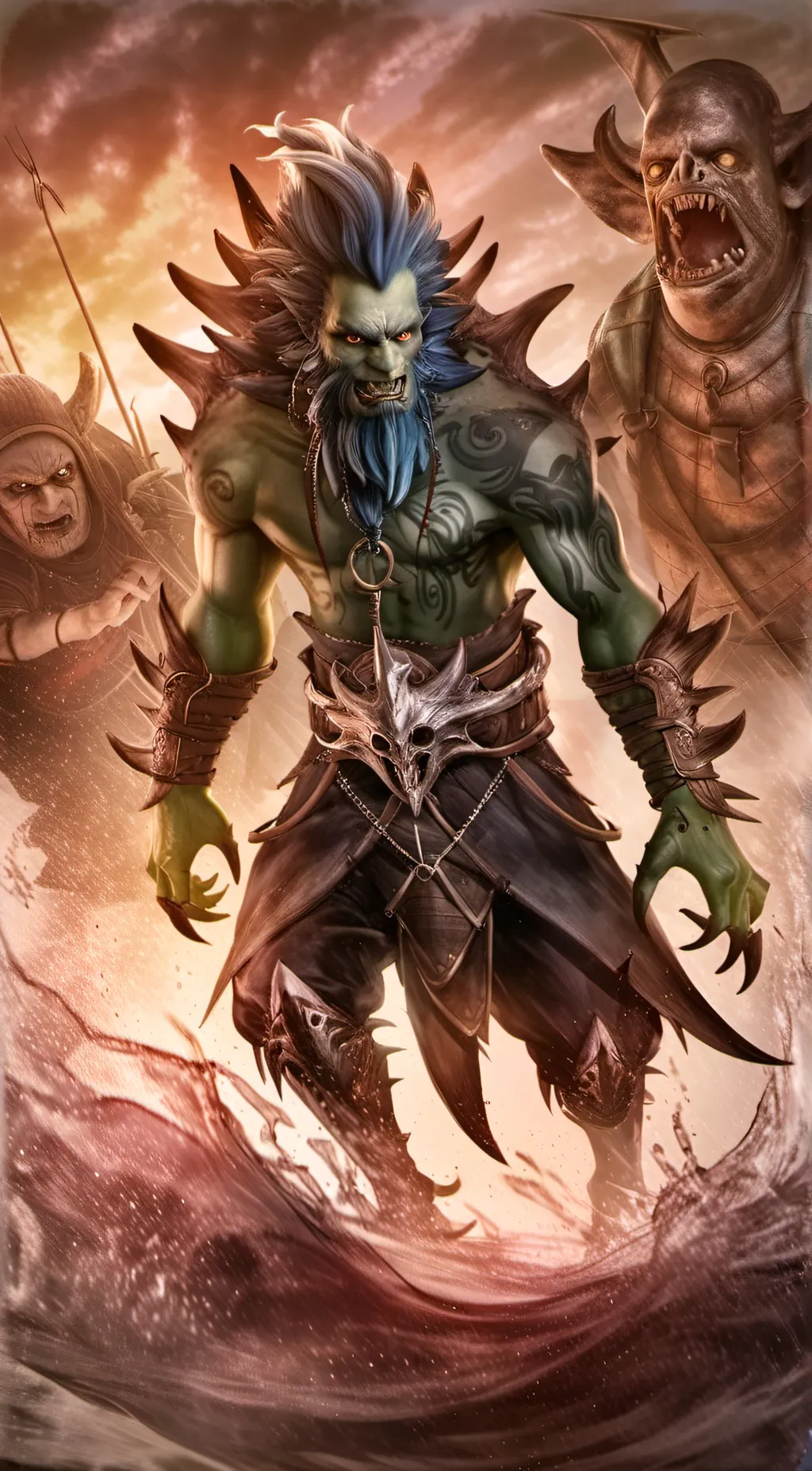 ai character: Blue beard background