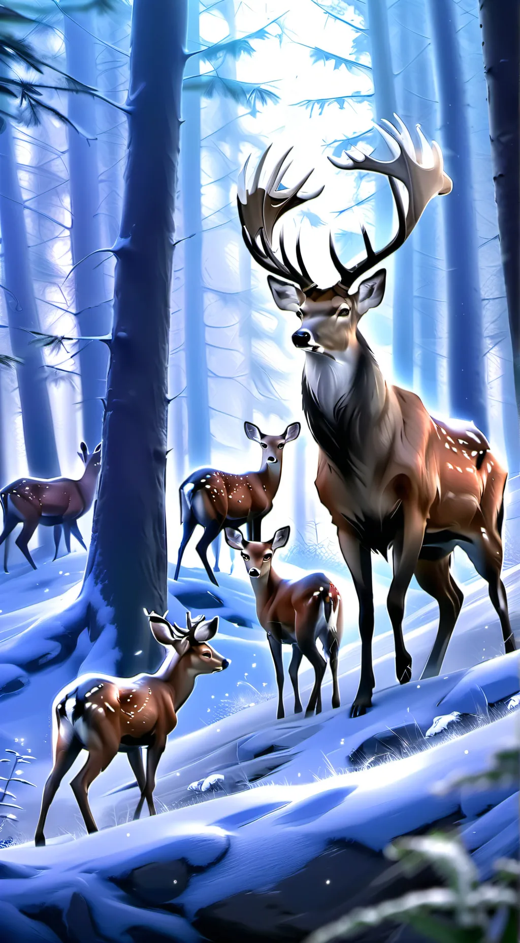 ai character: Deer herd background