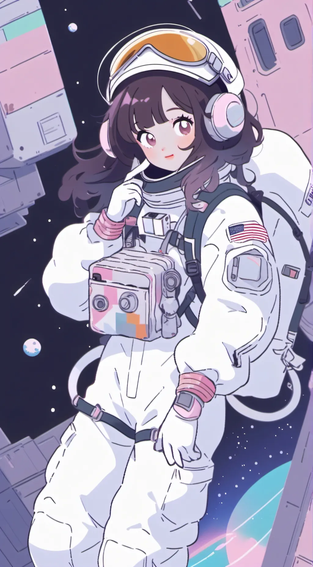 ai character: Astronaut cookie background