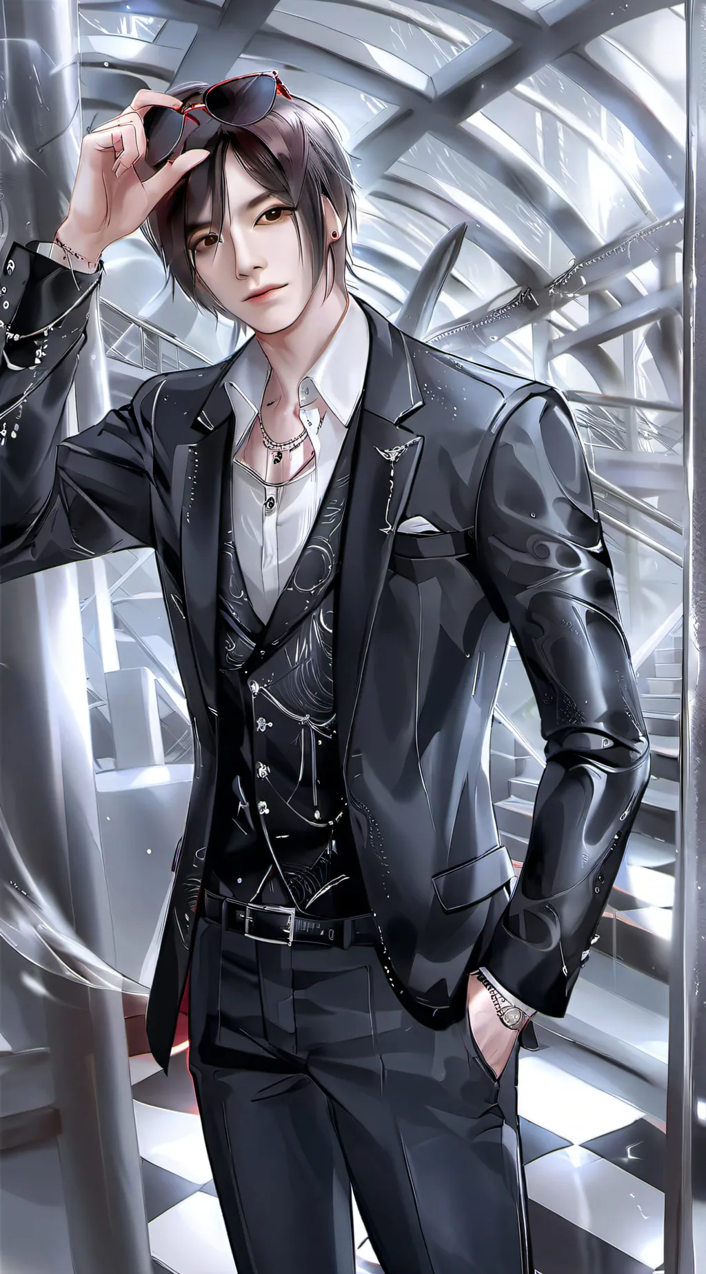 ai character: Axel. BL background