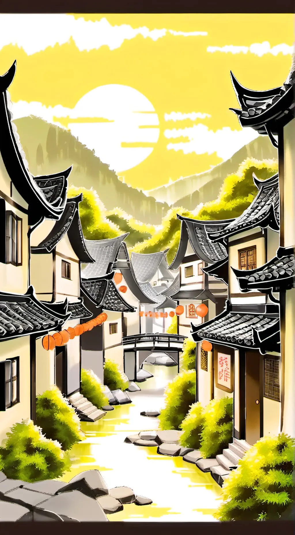 ai character: Village background