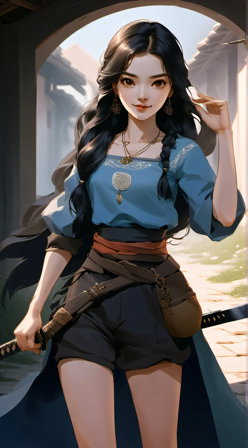 ai character: Lady Protector  background