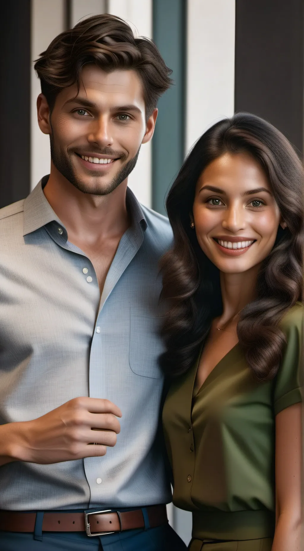 ai character: paz y Esteban  background