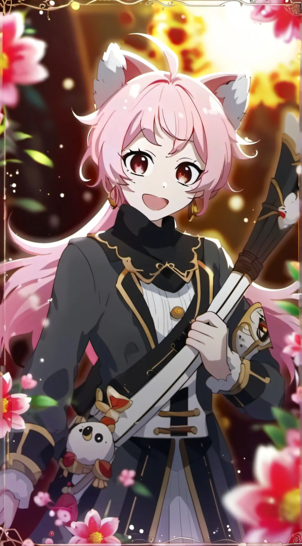 ai character: Mina but sus background