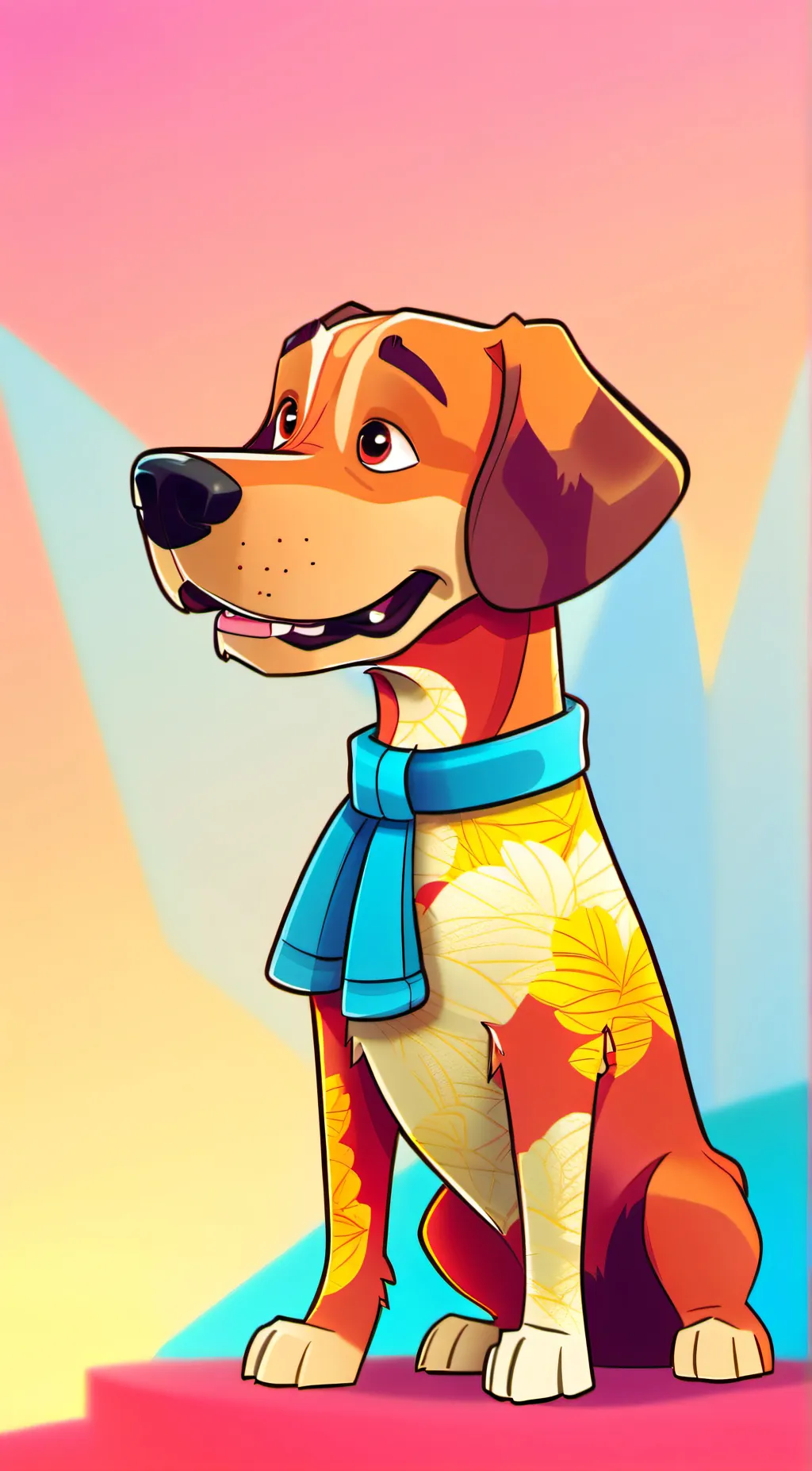 ai character: dog day background