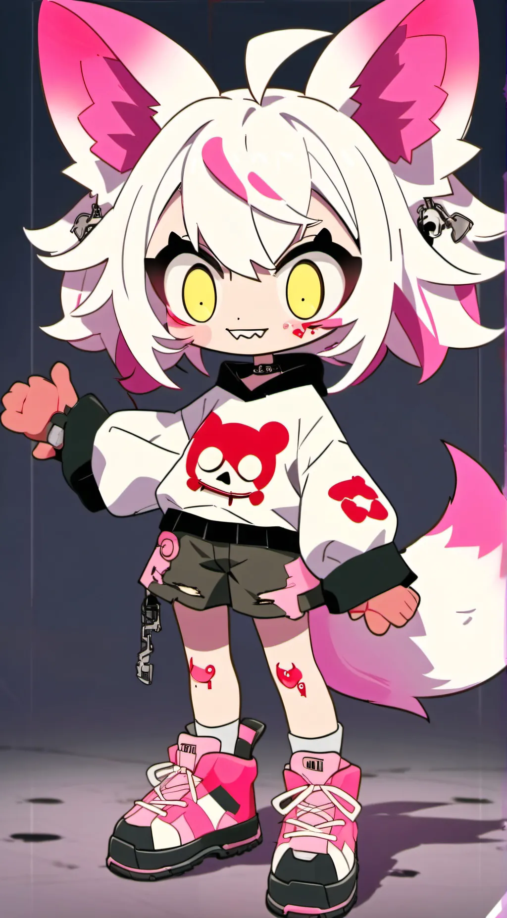 ai character: 💕mangled🦊 background