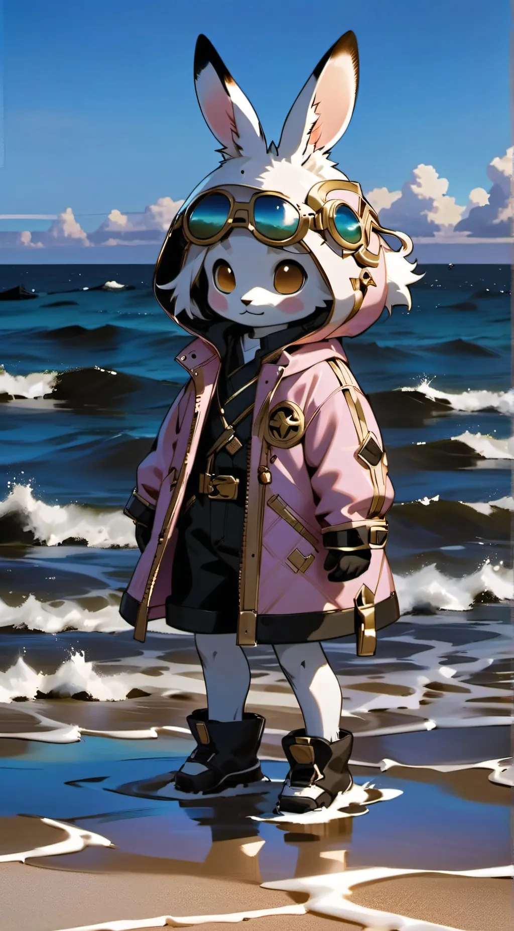 ai character: snowy background