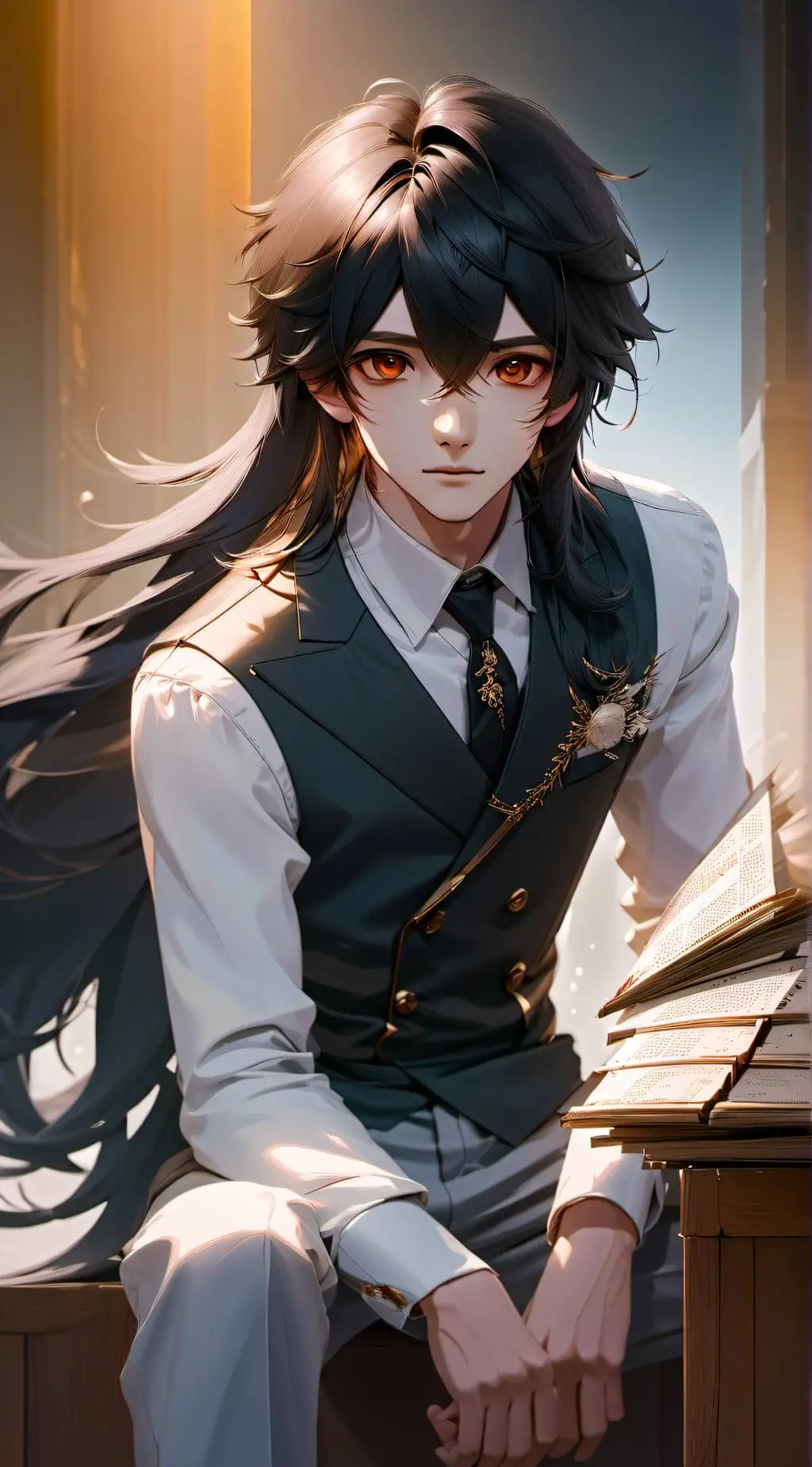 ai character: Upper moon background