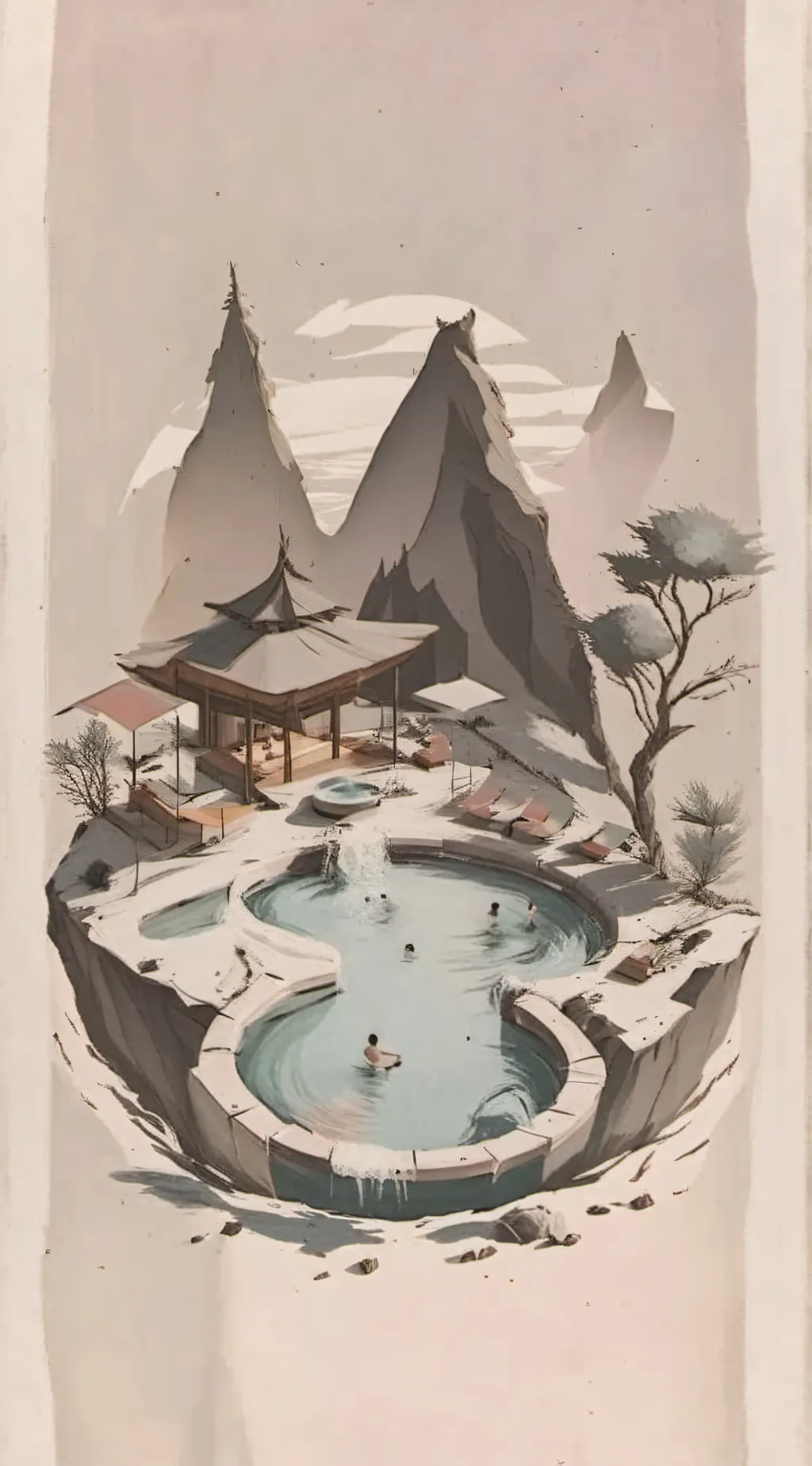 ai character: MHA Hot Springs background