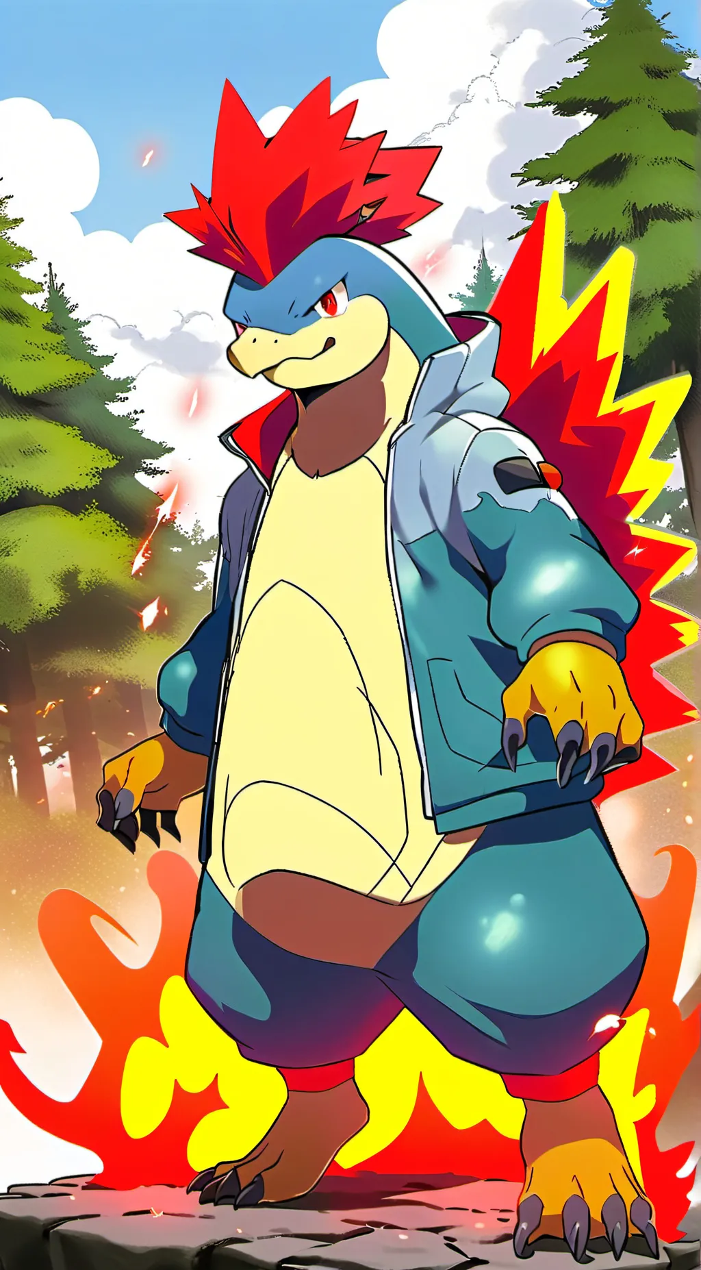 ai character: SHINY TYPHLOSION! background