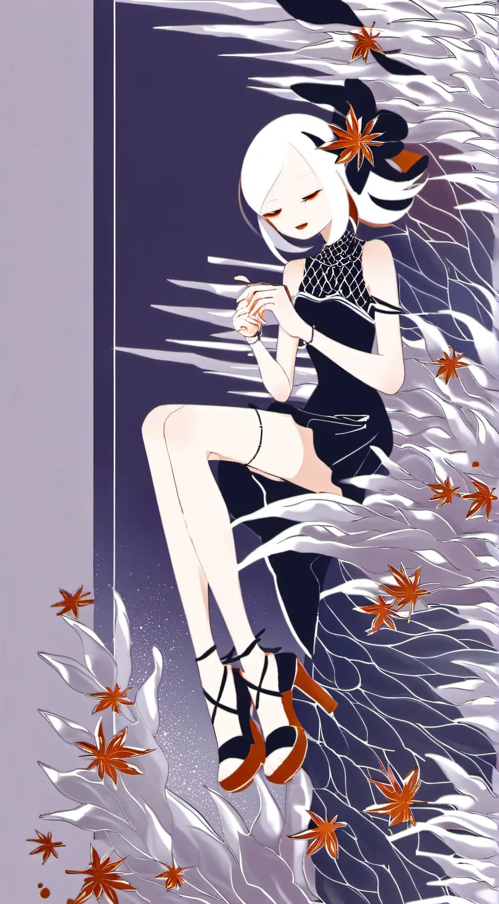 ai character: Black and white background