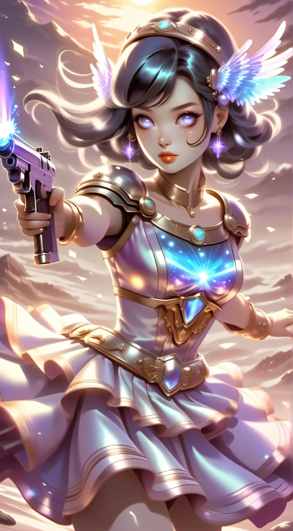 ai character: a turned off uzi  background