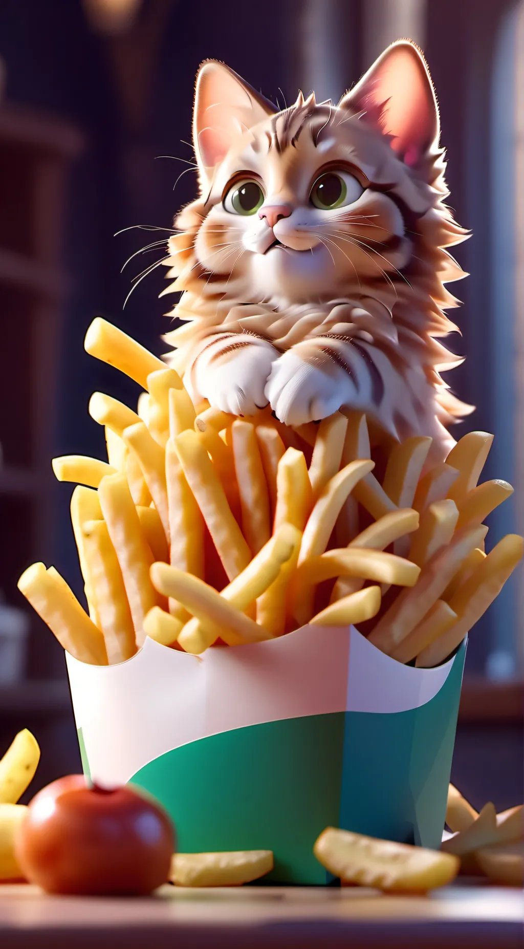 ai character: Frenchfriesfeline background