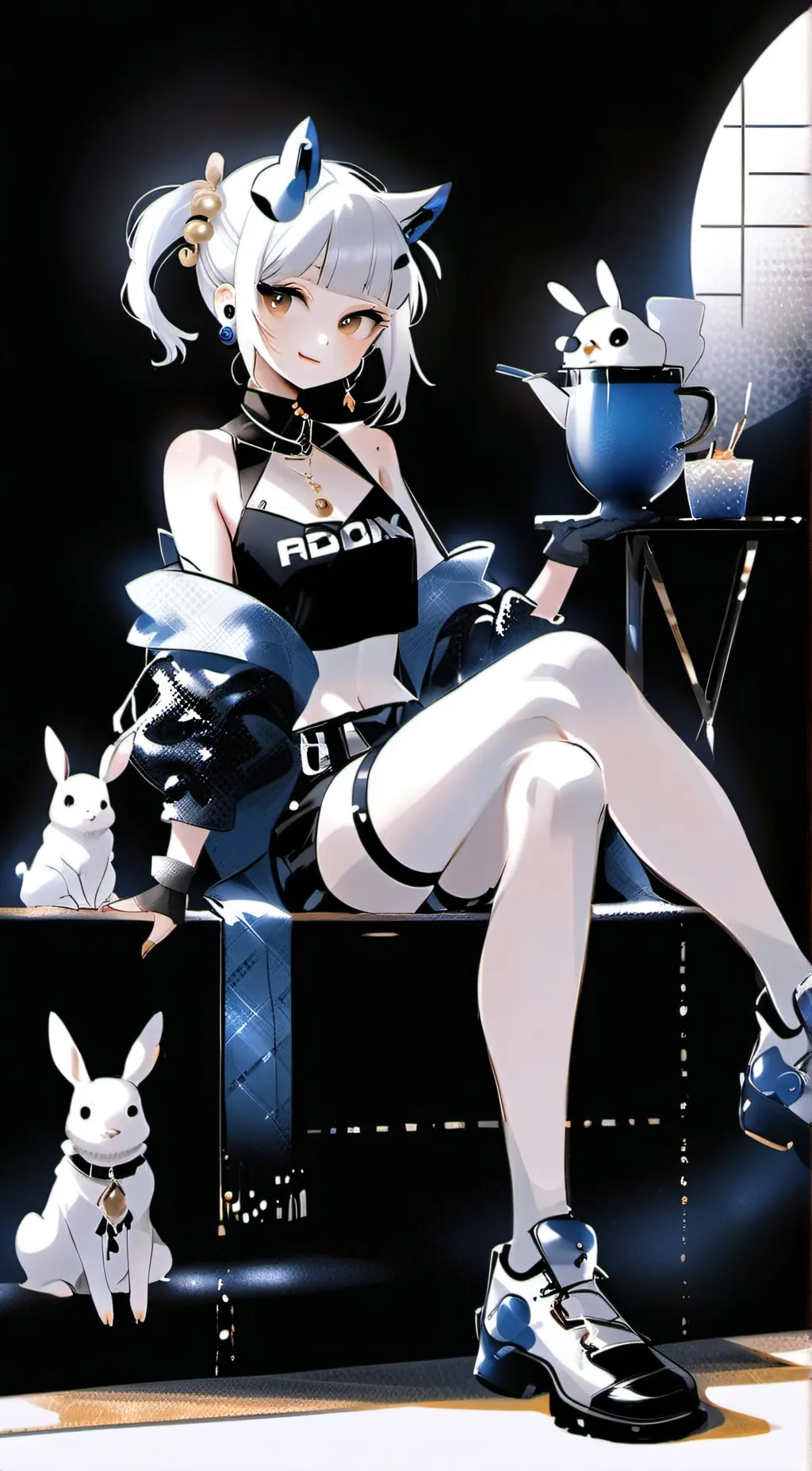 ai character: Moon background