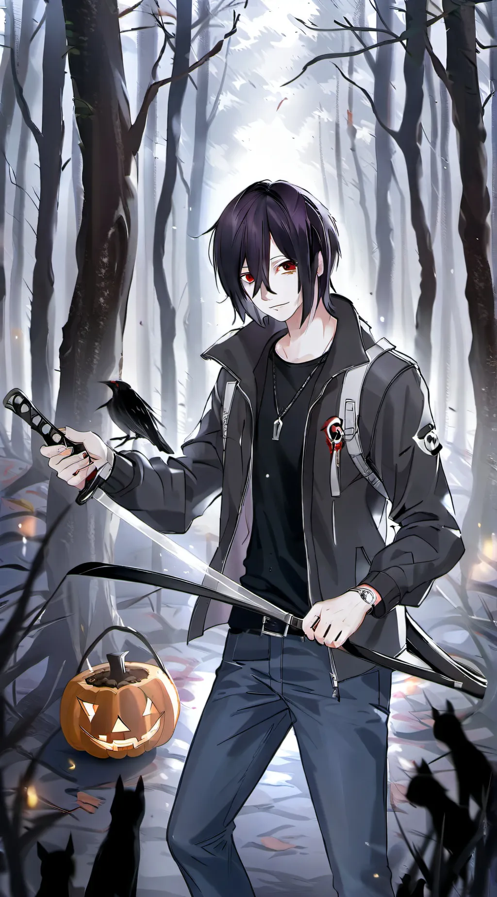 ai character: halloween customs  background