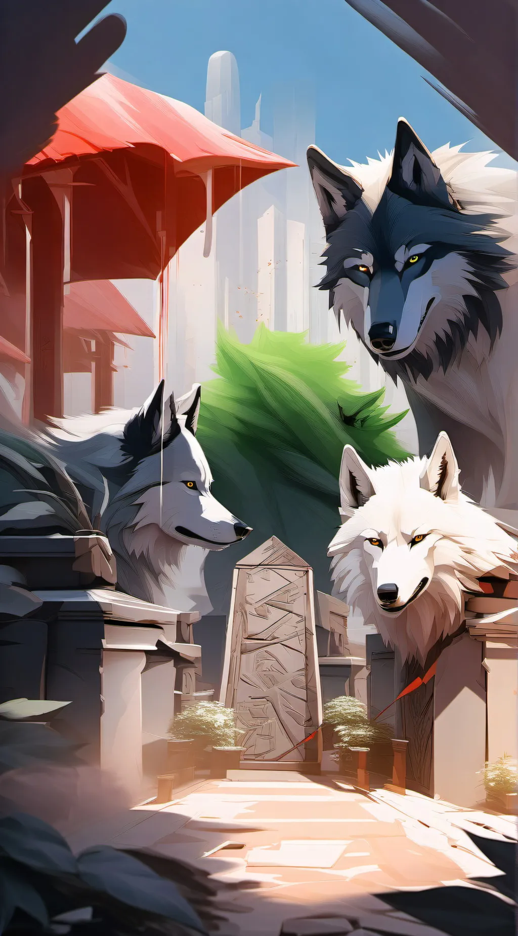 ai character: elemental wolfs background