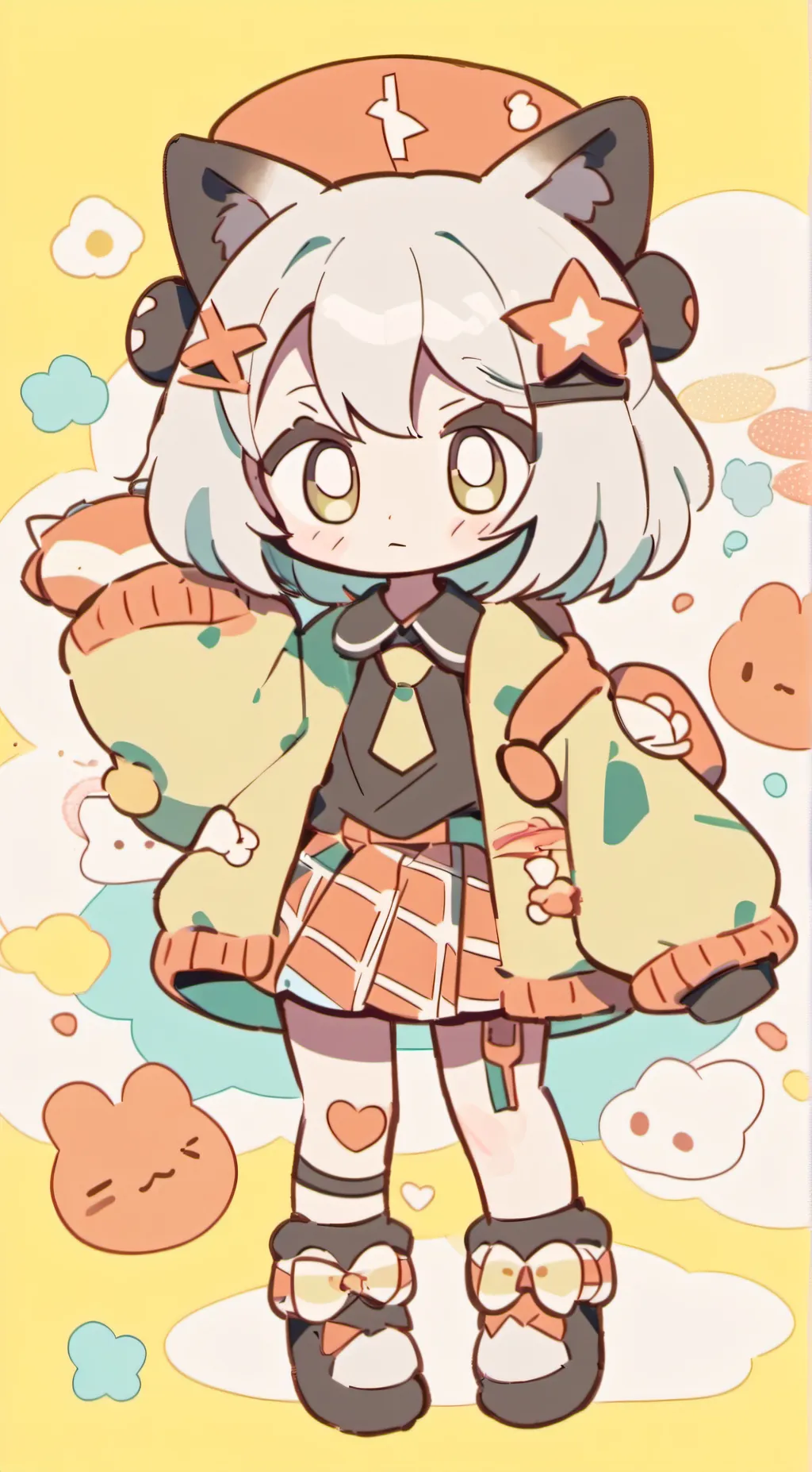 ai character: uzi plush  background