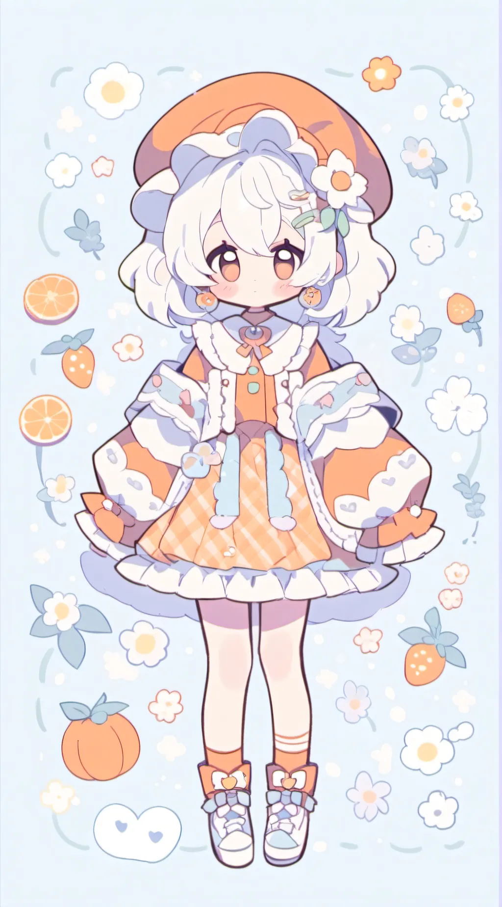 ai character: orange background