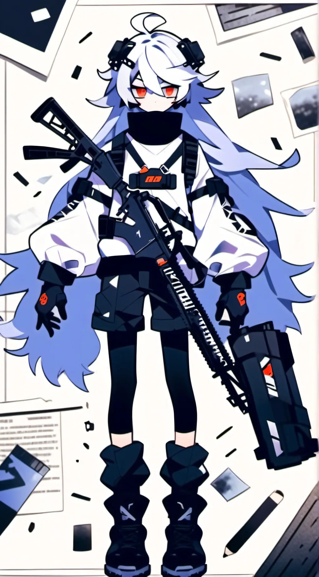 ai character: Uzi  x N background