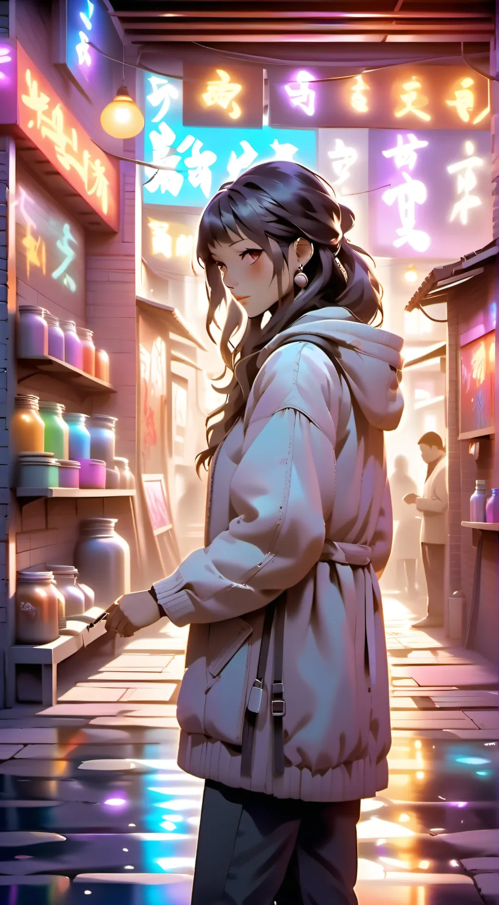 ai character: ☆~starfall background