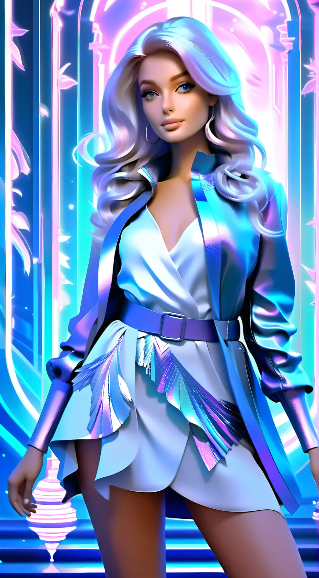 ai character: Barbie  background