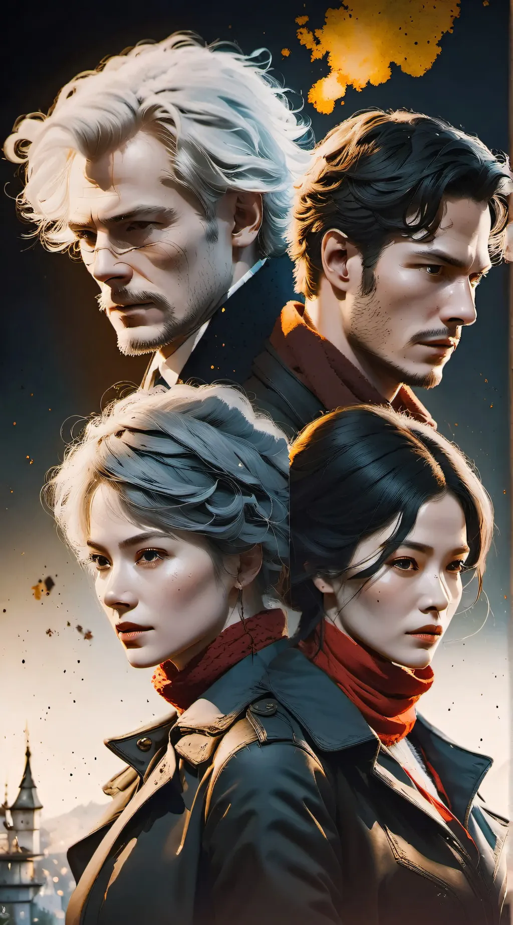 ai character: broken smile background