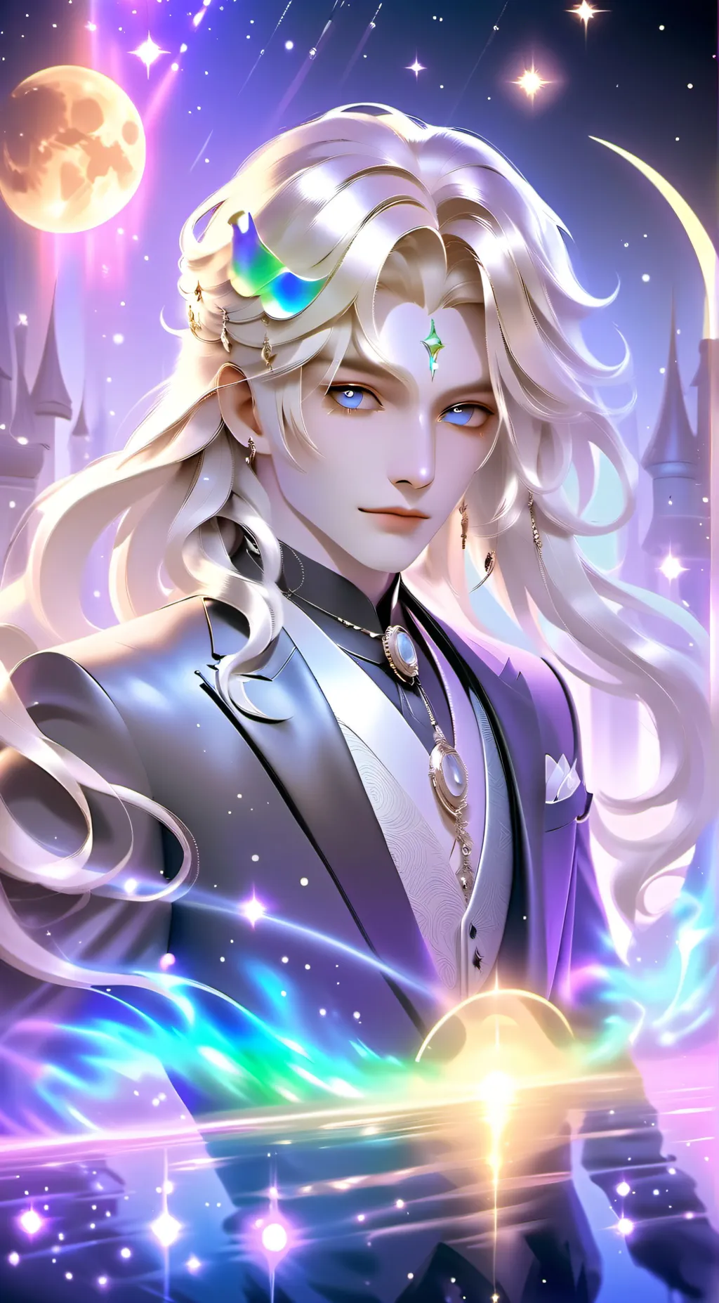 ai character: Moon background