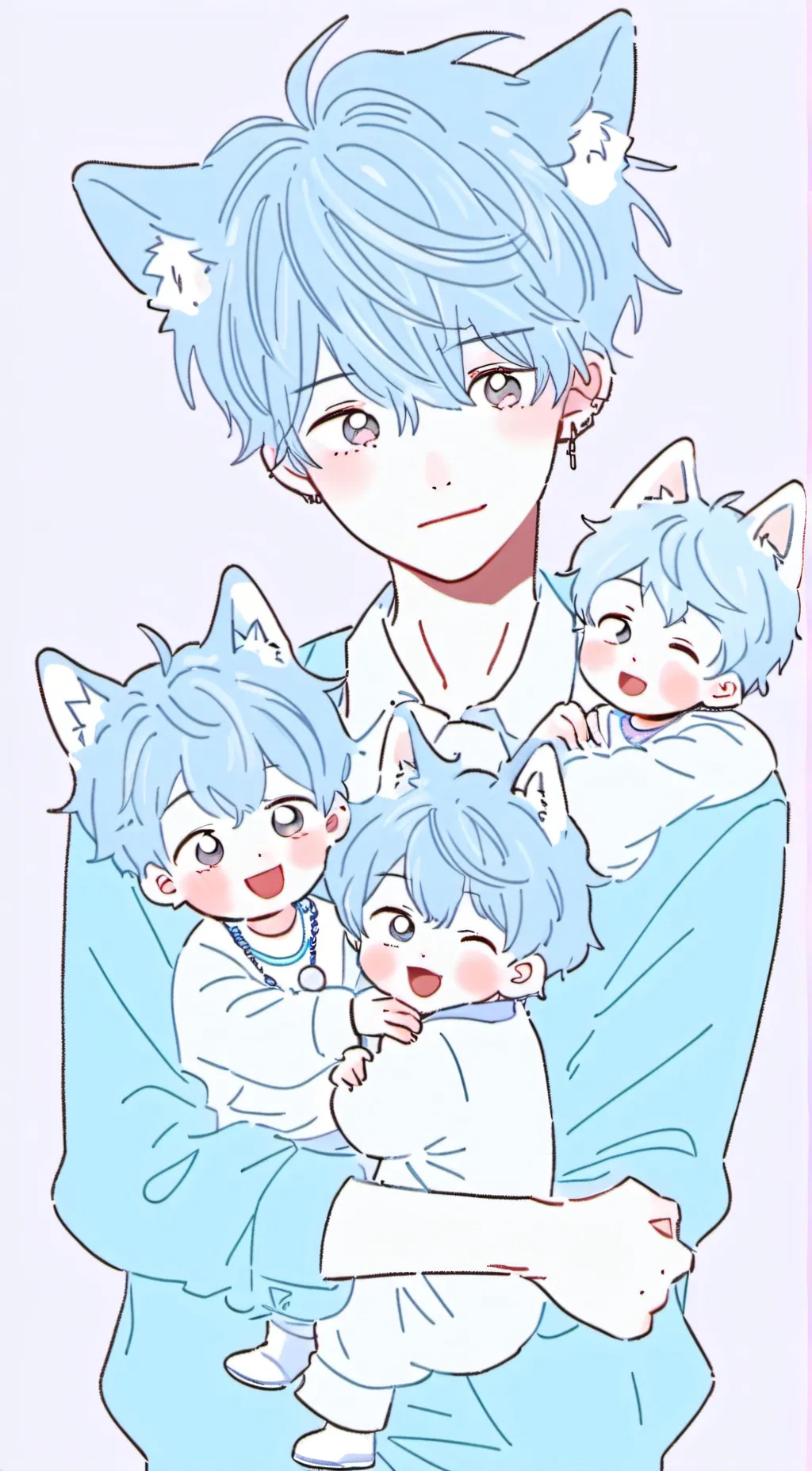 ai character: 🧊🤍☁✉️ background