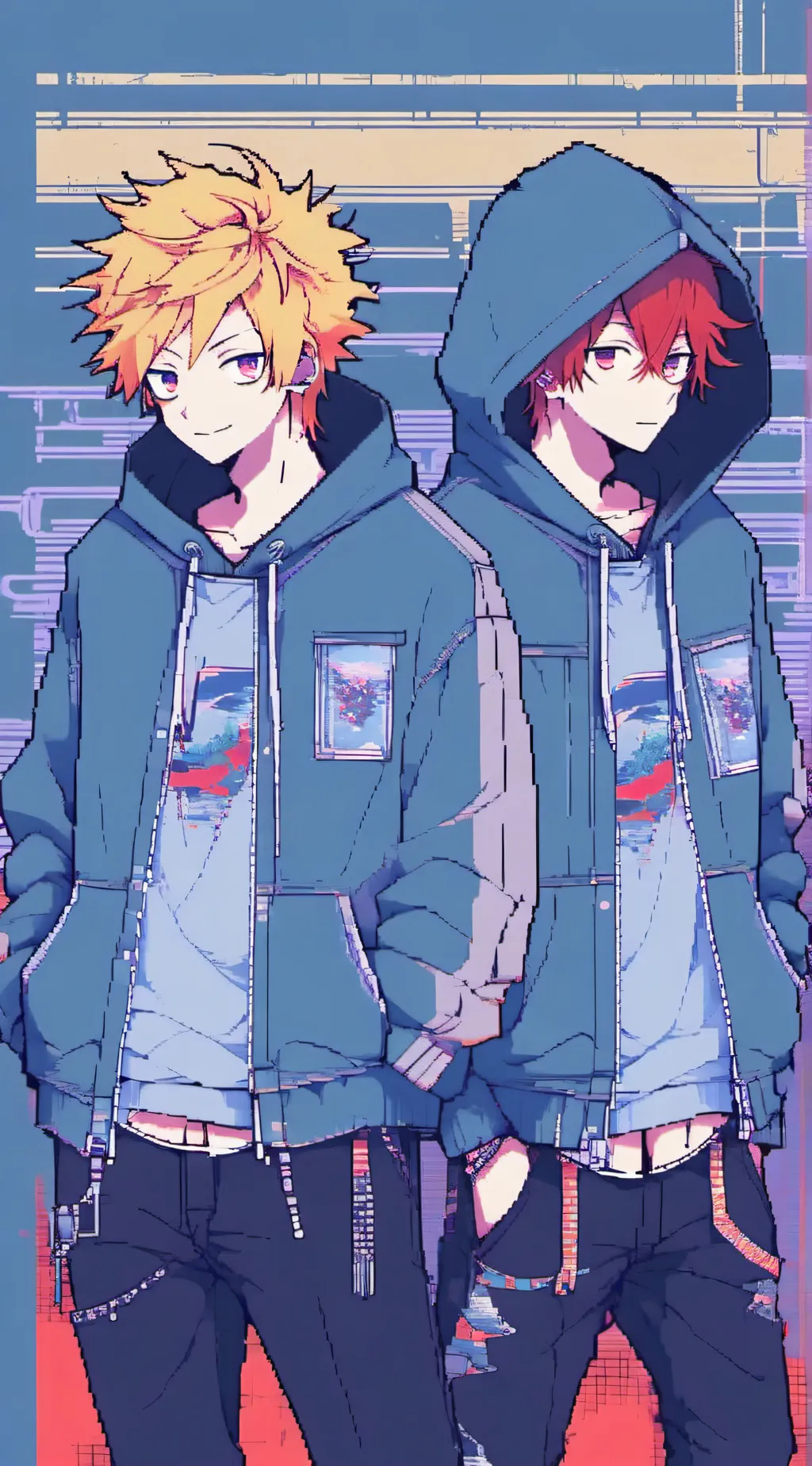 ai character: Denki & Kirishima background