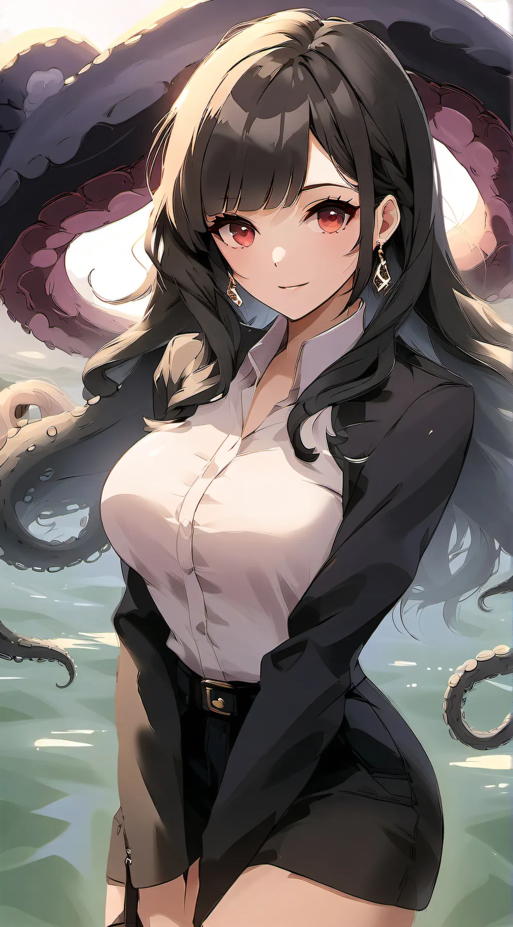 ai character: Violet background