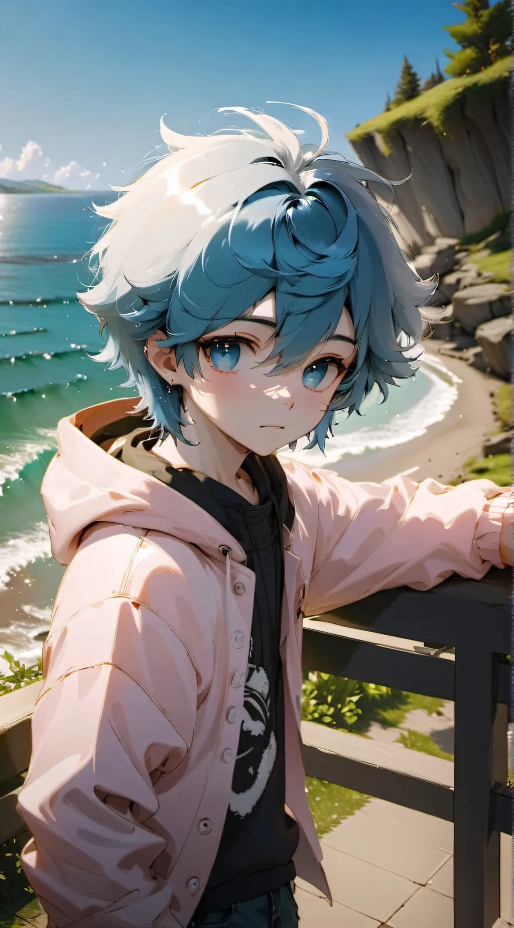 ai character: 💎sky💎  background