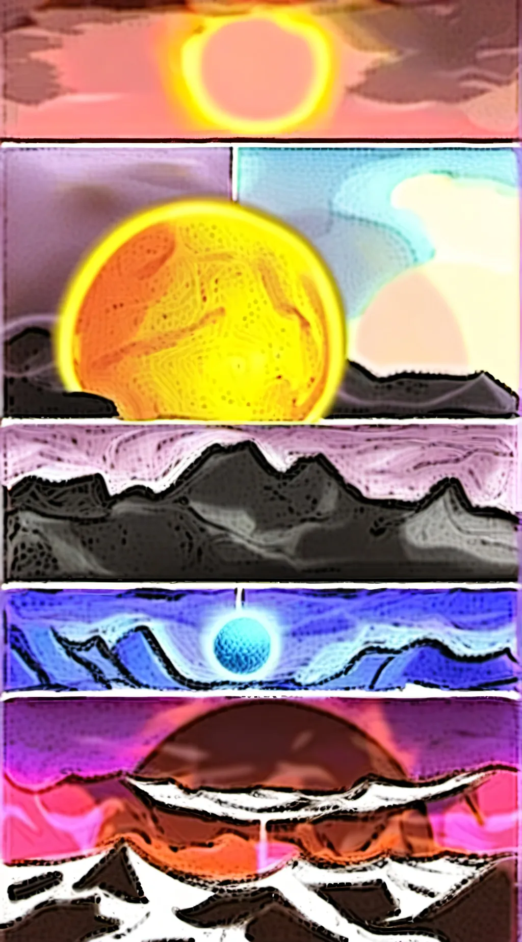 ai character: Solar balls background