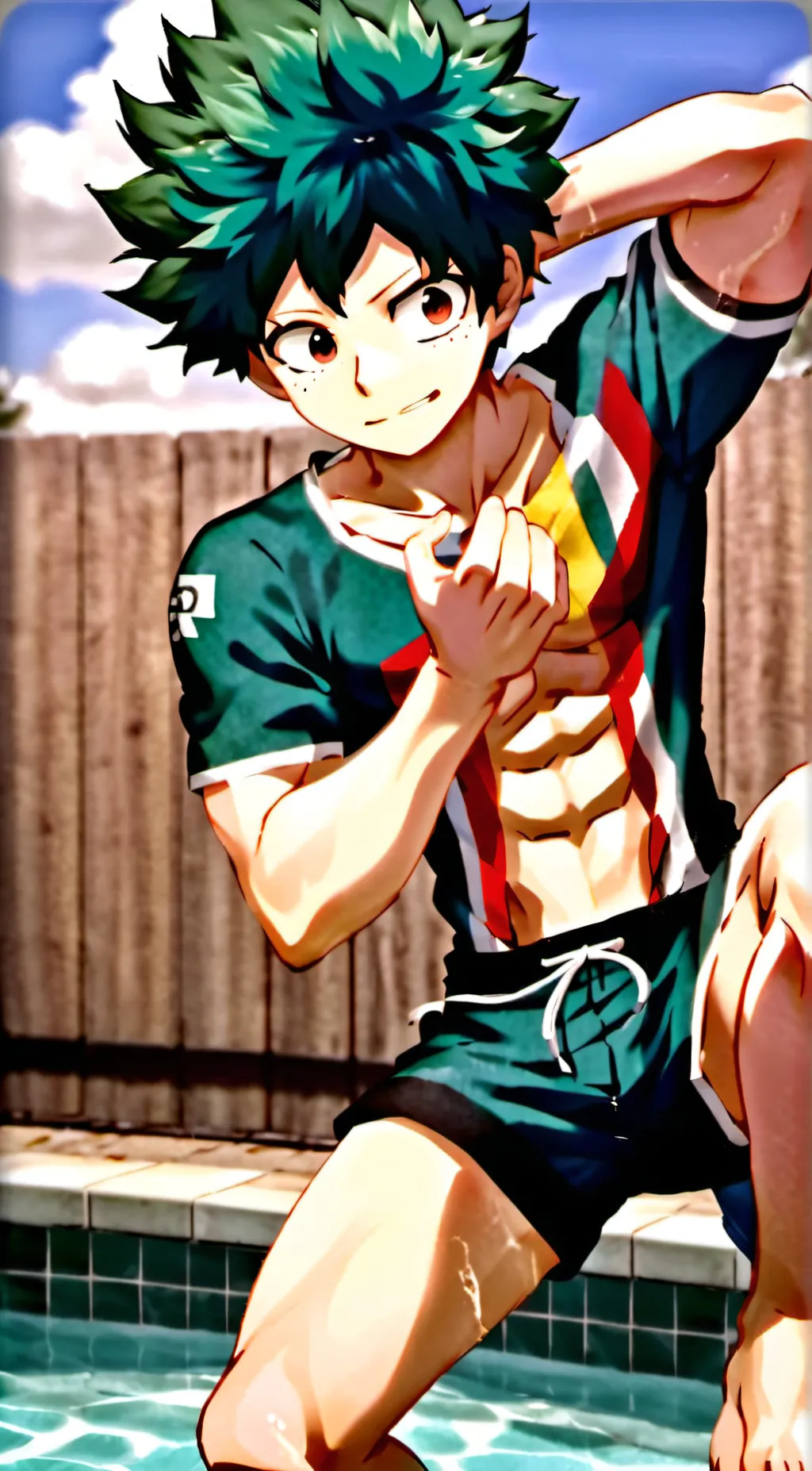 ai character: Izuku+you= POOL!! background
