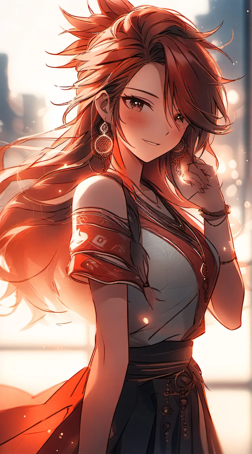 ai character: Amber background