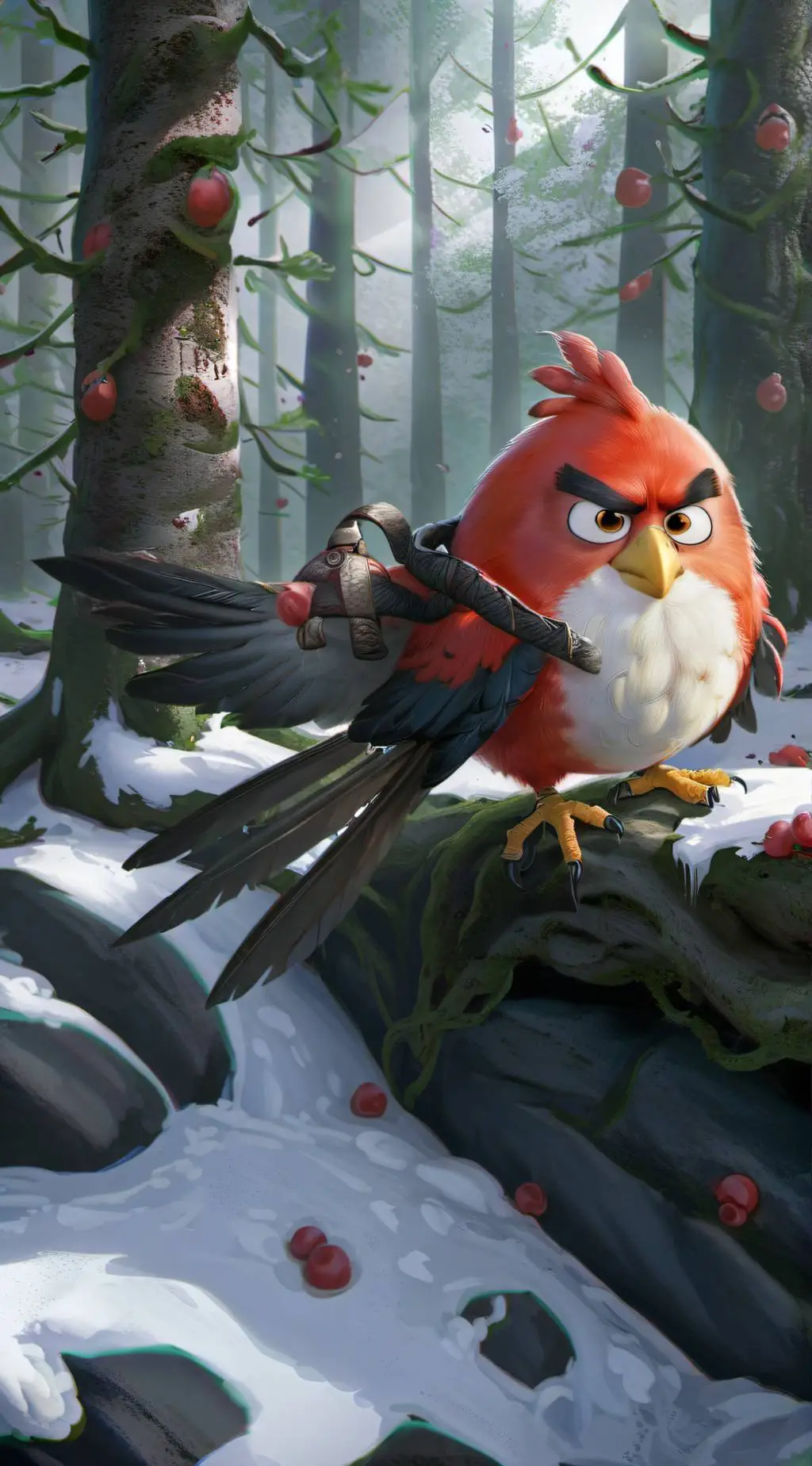 ai character: Red  background