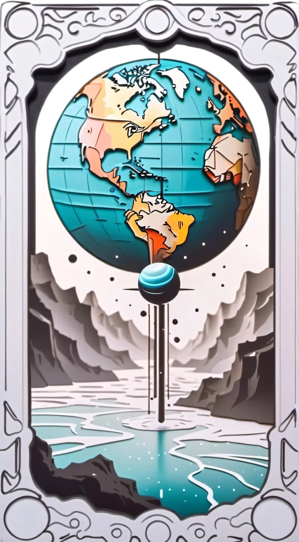 ai character: uranus and earth  background