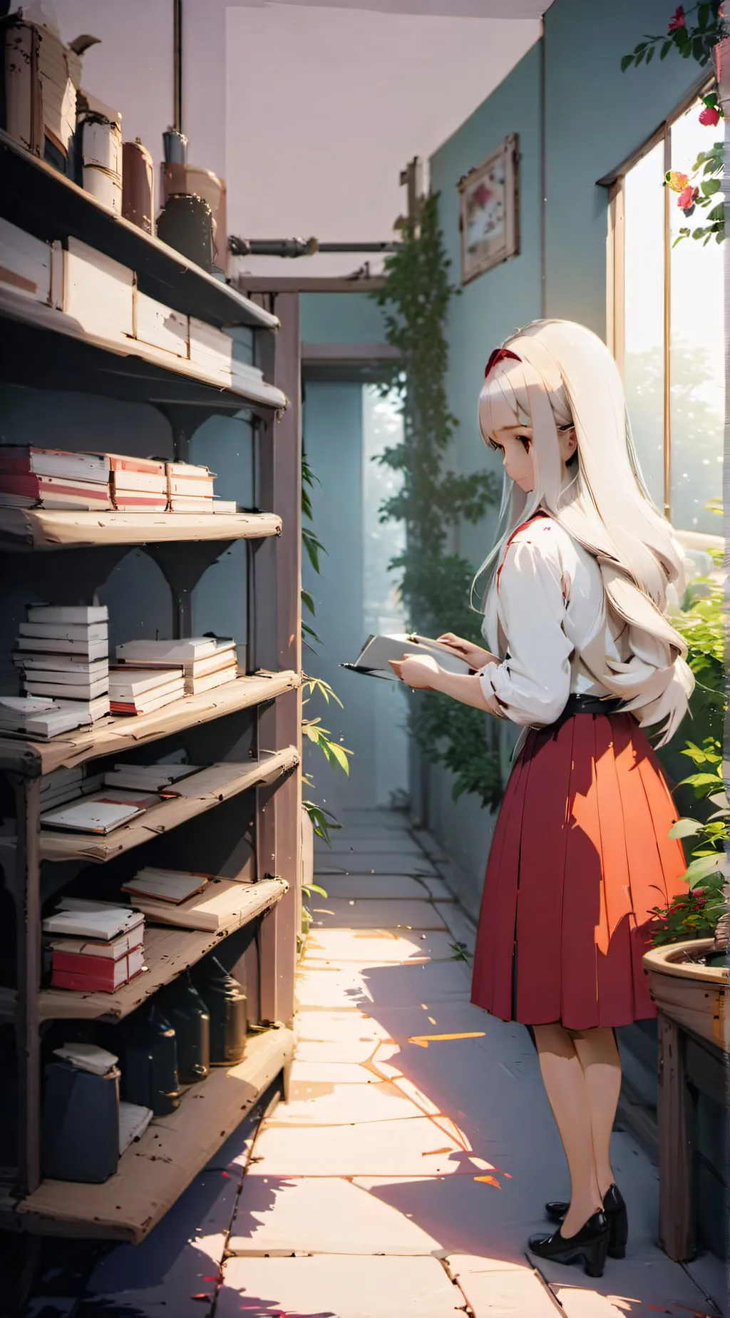 ai character: Mari Llewellyn  background