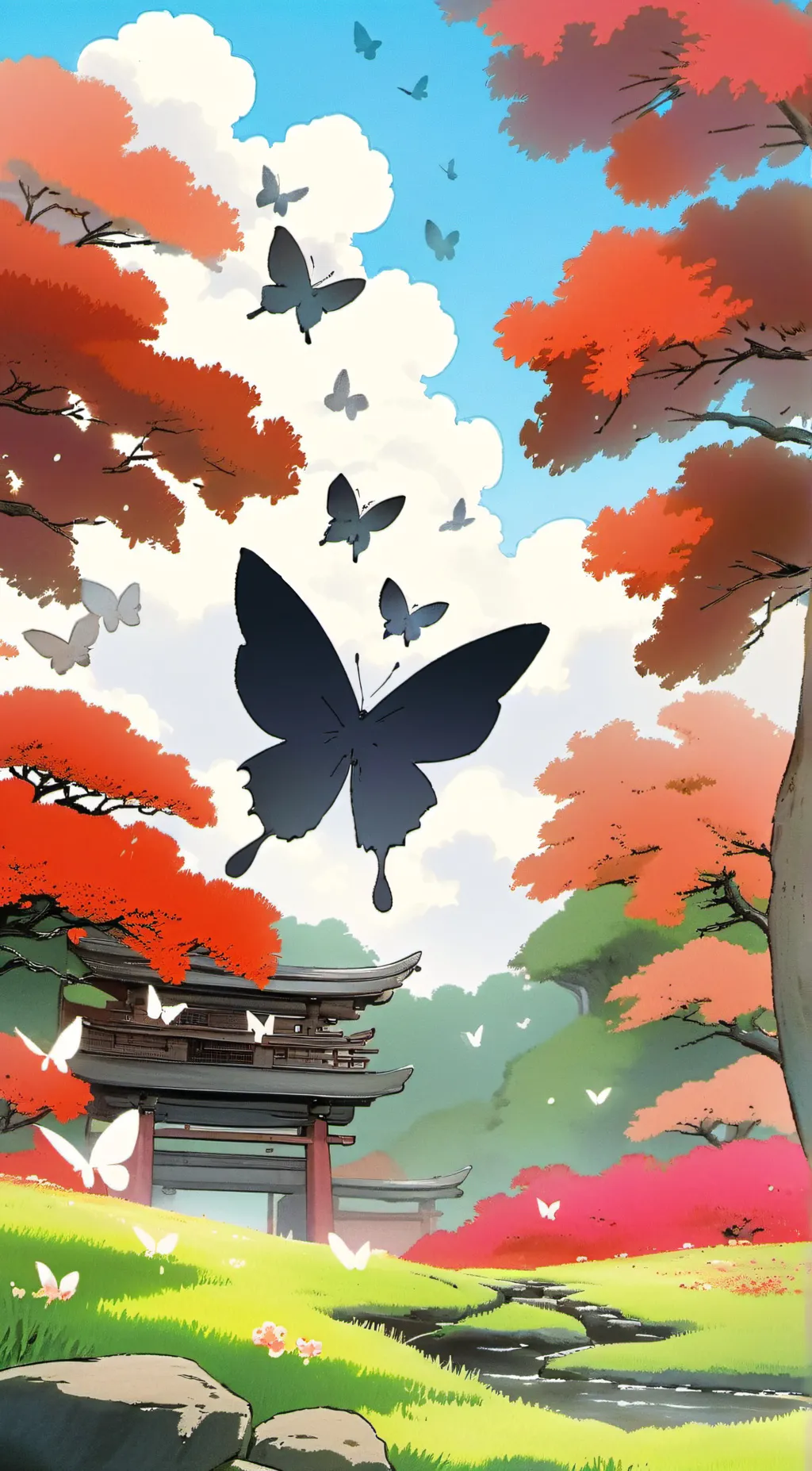 ai character: butterfly  background