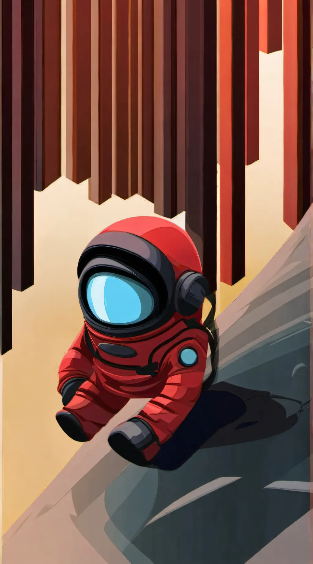 ai character: Red background